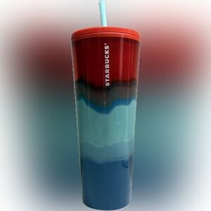 Starbucks 24oz Layered Patriotic  Colorblock Cold Cup